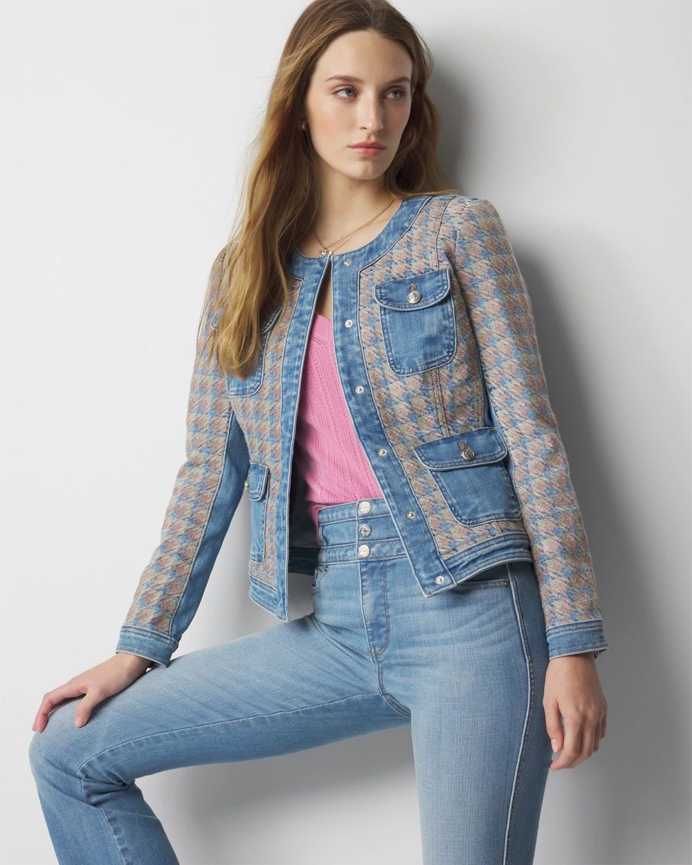 Denim Tweed Jacket White House Black Market